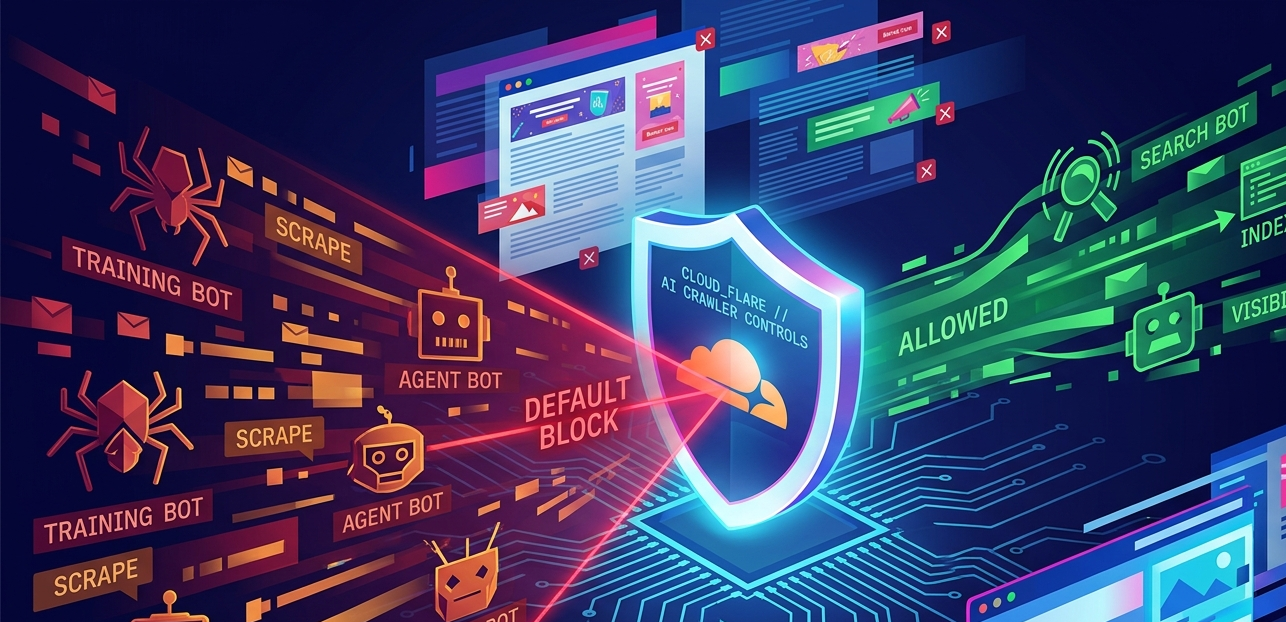 Cloudflare's new AI crawler controls splitting bot traffic into Search, Agent, and Training categories