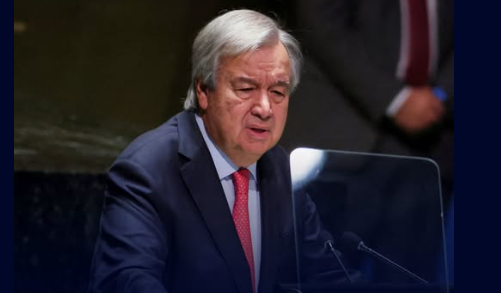 UN Secretary-General António Guterres speaking at the opening of the Global Dialogue on AI Governance in Geneva